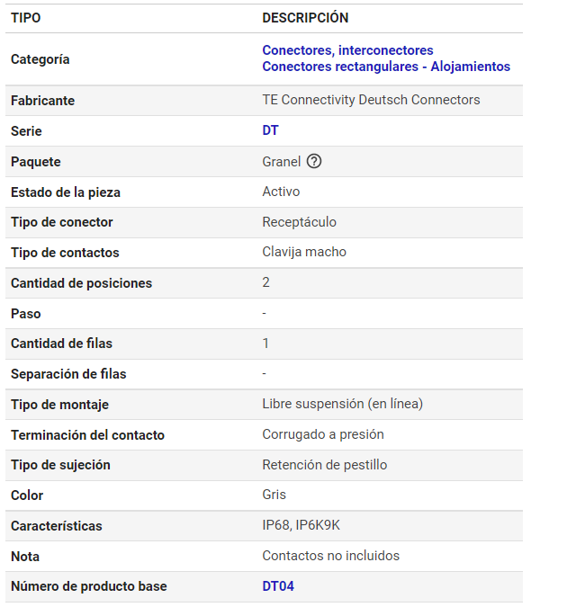 DT04-2P TE CARACTERÍSTICAS